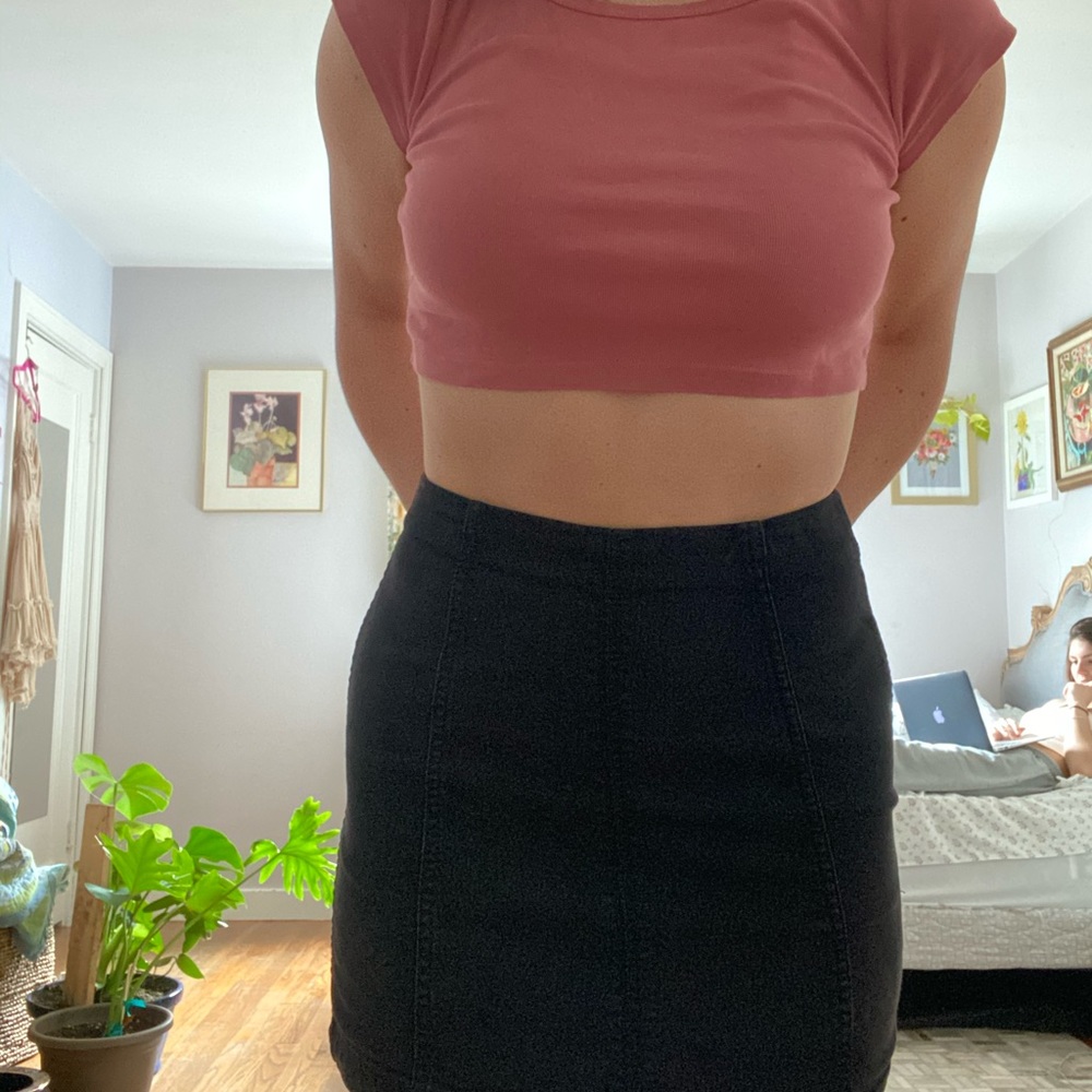 Free people tight black mini skirt
